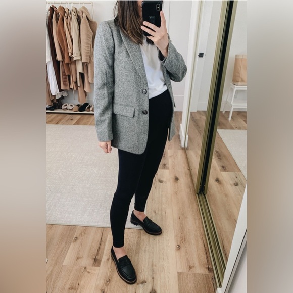 J. Crew Sommerset English Wool Blazer in Herringbone Graphite Gray Size 0 - Picture 4 of 12